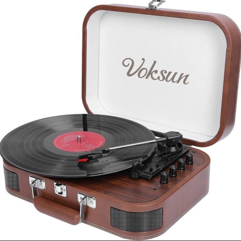 Voksun Brown and Black Turntable